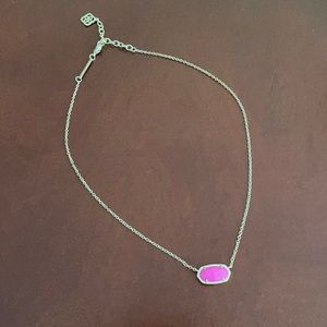 Kendra Scott Gold Necklace with Hot Pink Stone